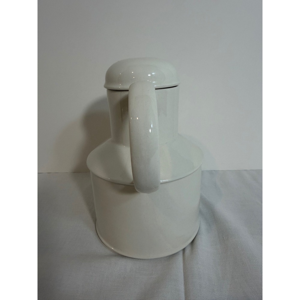 Modern White Ceramic Teapot Minimalist Glossy Tea Pot with Lid 7.5in - Picture 7 of 9